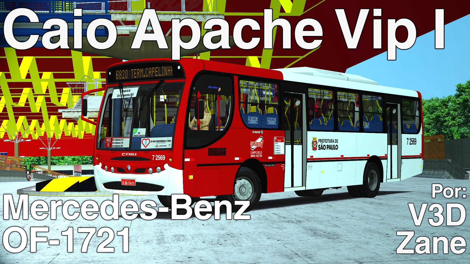 Caio Apache Vip I – MB OF-1721 4p + AC padrão Viação Campo Belo por Zane e V3D
