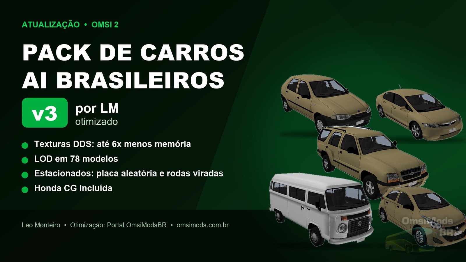 Pack de Carros AI Brasileiros versão 3 por LM (otimizado)